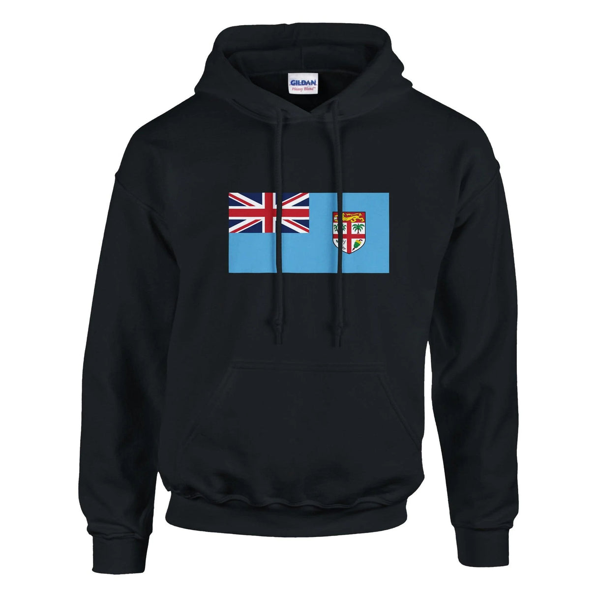 Sweat à capuche fidji coton mélangé broderie bleue