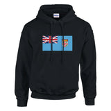 Sweat à capuche fidji coton mélangé broderie bleue