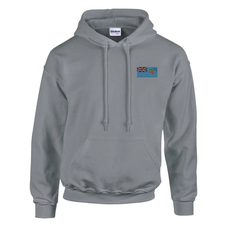 Sweat à capuche fidji coton mélangé broderie couleur