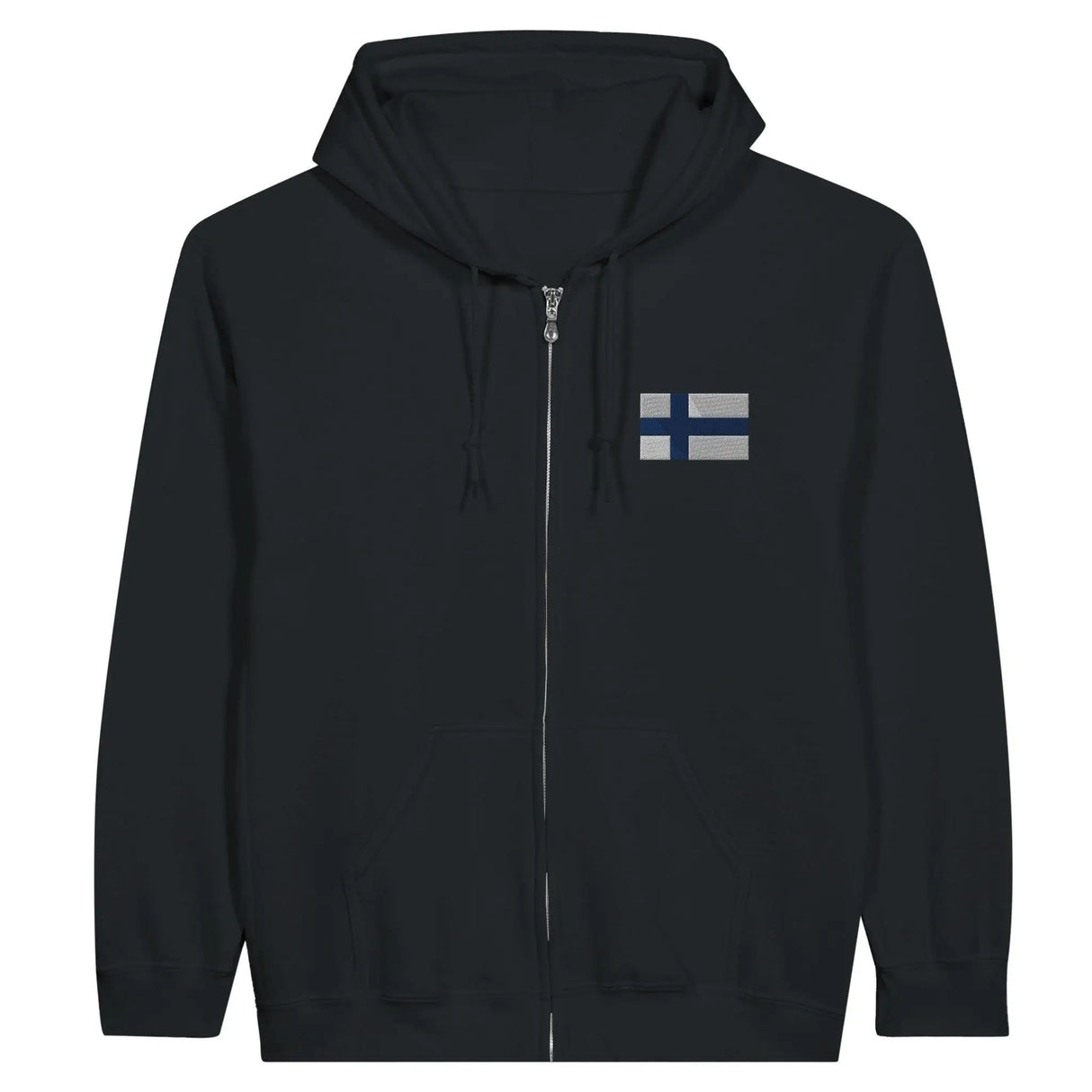 Sweat à capuche finlande coton mélangé broderie couleur