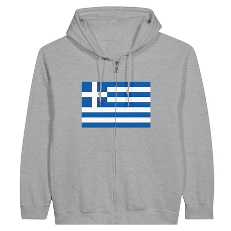 Sweat à capuche grèce coton mélangé fermeture éclair