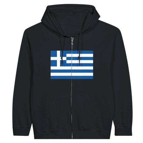 Sweat à capuche grèce coton mélangé fermeture éclair