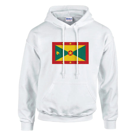 Sweat à capuche grenade coton mélangé broderie couleur