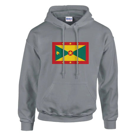 Sweat à capuche grenade coton mélangé broderie couleur