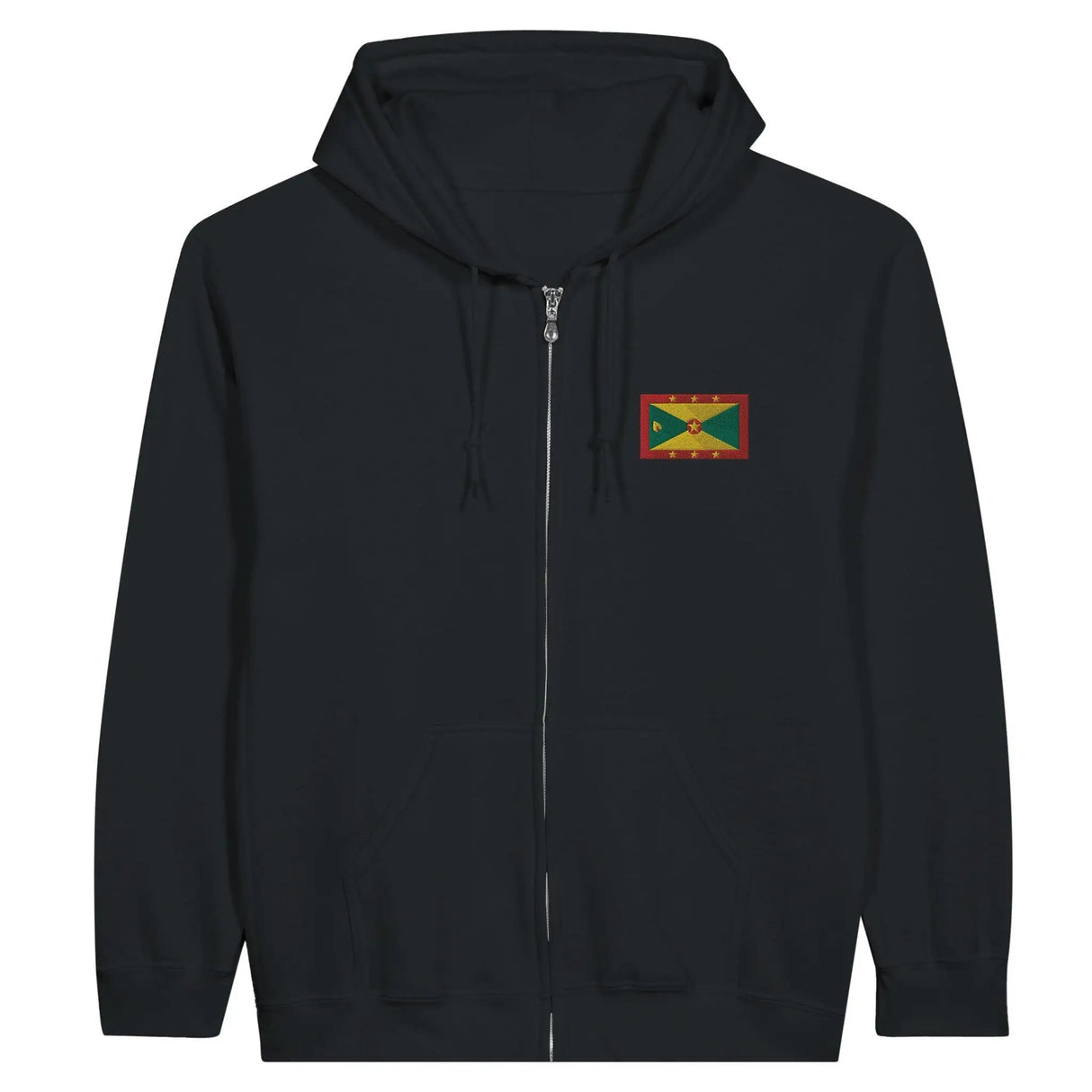 Sweat à capuche grenade coton mélangé broderie couleur