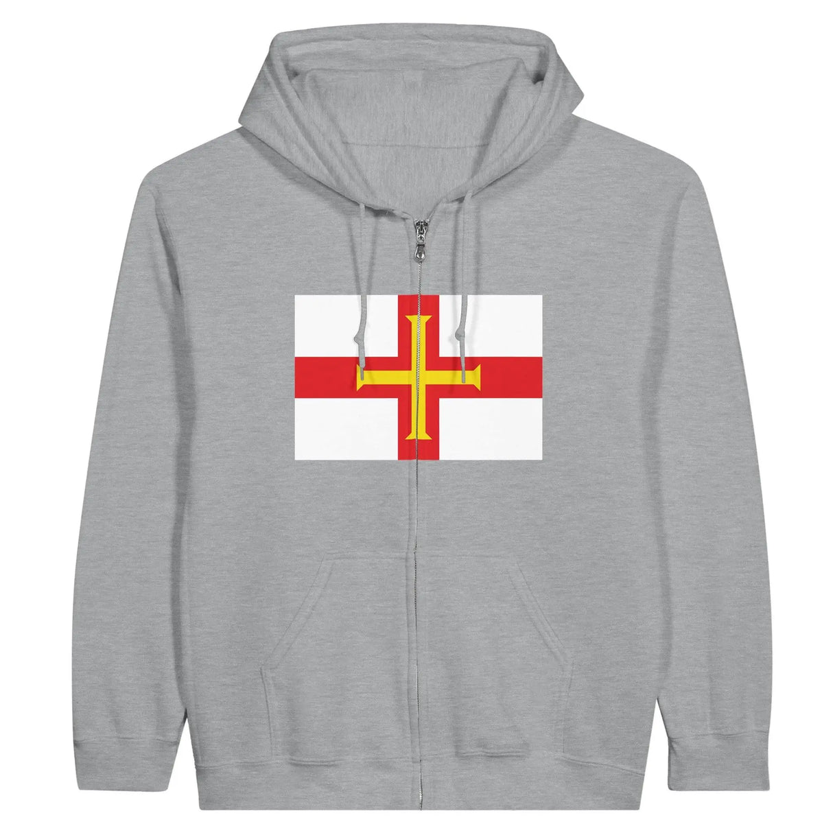 Sweat à capuche guernesey coton mélangé broderie zip