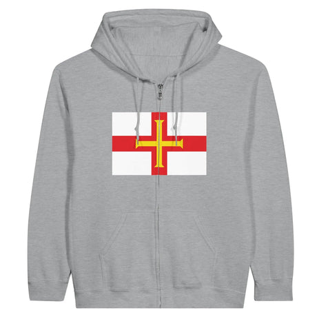Sweat à capuche guernesey coton mélangé broderie zip