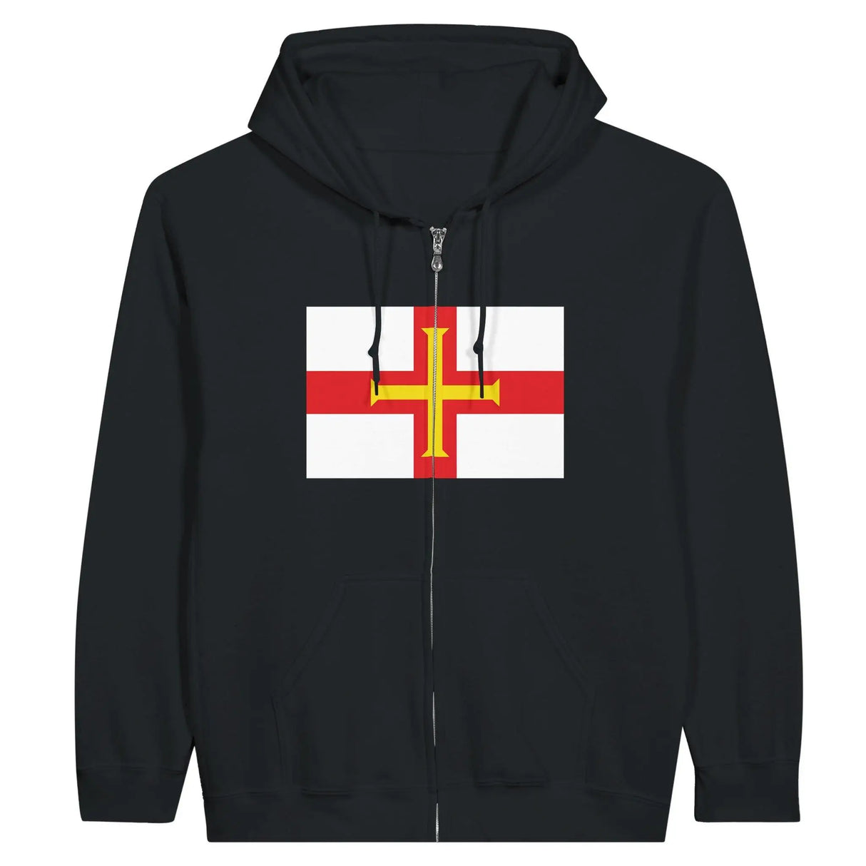 Sweat à capuche guernesey coton mélangé broderie zip