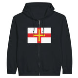 Sweat à capuche guernesey coton mélangé broderie zip