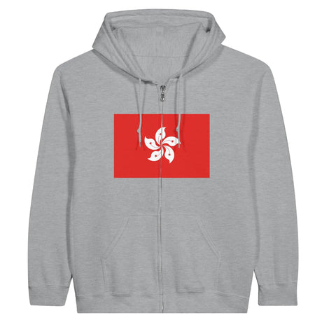 Sweat à capuche hong kong coton mélangé fermeture éclair
