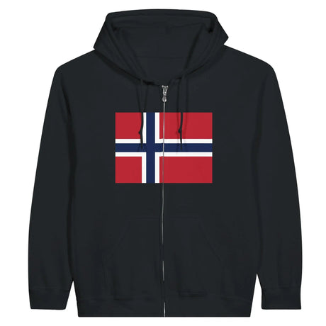 Sweat à capuche île bouvet coton mélangé broderie drapeau