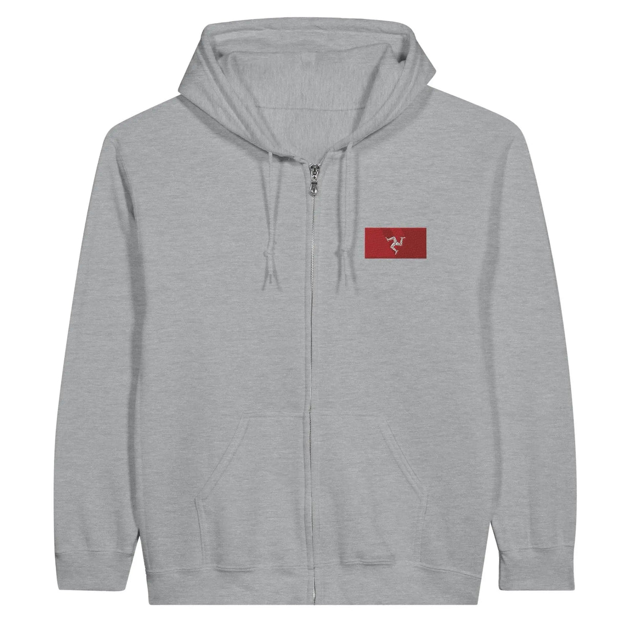 Sweat à capuche île de man broderie couleur coton mélangé