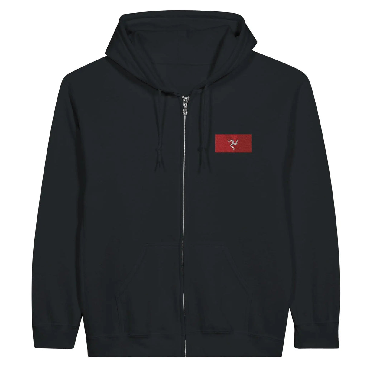 Sweat à capuche île de man broderie couleur coton mélangé