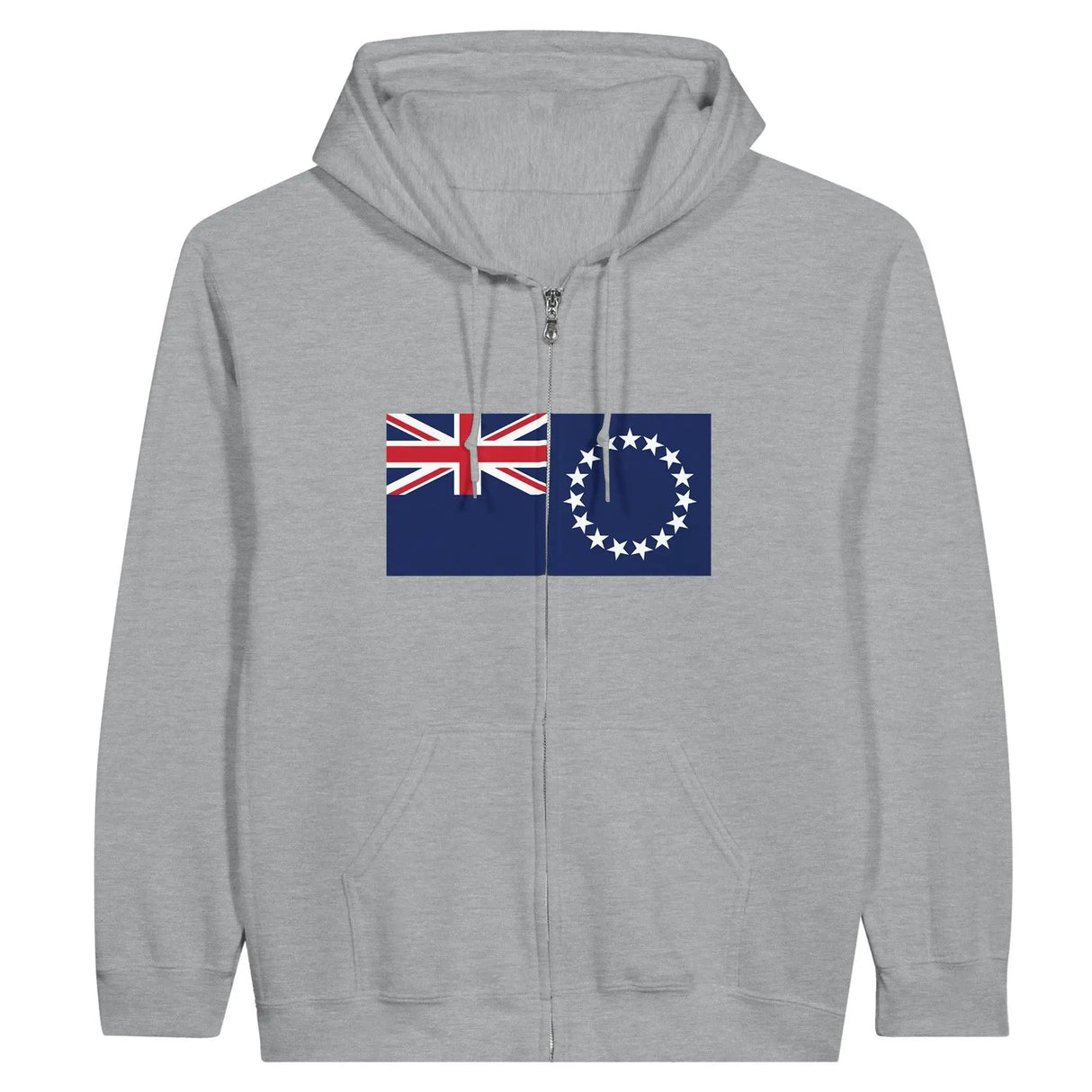 Sweat à capuche îles cook coton mélangé broderie zip