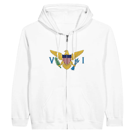 Sweat à capuche îles vierges coton mélangé broderie drapeau