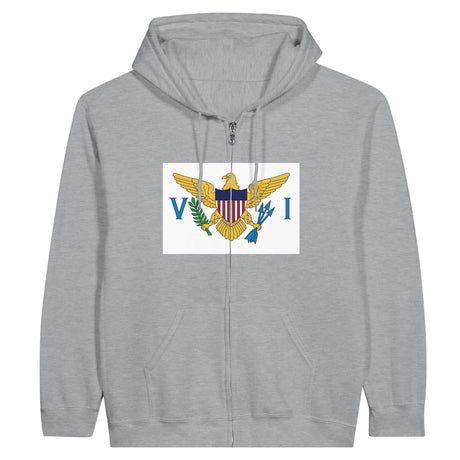 Sweat à capuche îles vierges coton mélangé broderie drapeau