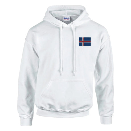 Sweat à capuche islande coton mélangé broderie couleur