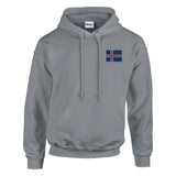 Sweat à capuche islande coton mélangé broderie couleur