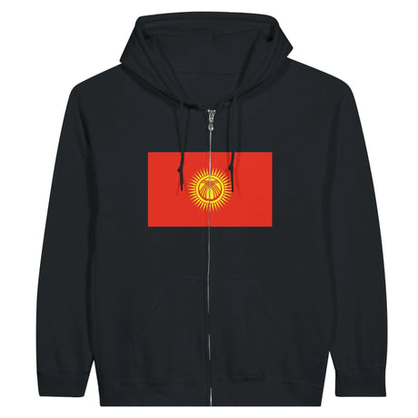 Sweat à capuche kirghizistan coton mélangé fermeture éclair