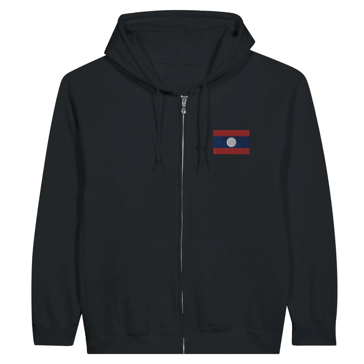 Sweat à capuche laos broderie couleur coton mélangé