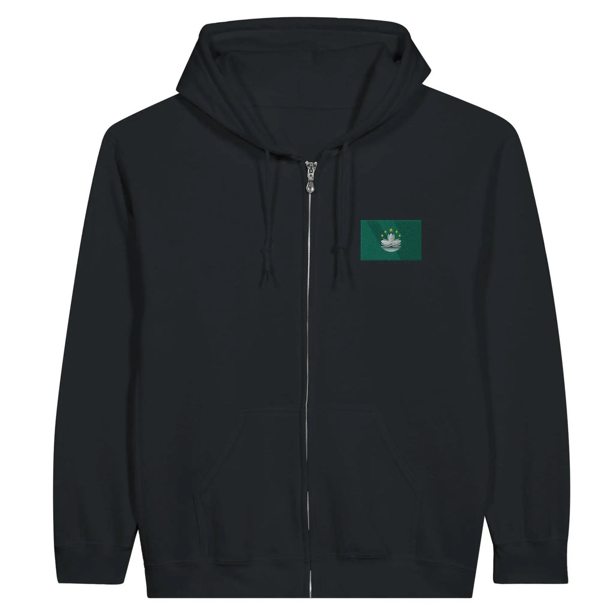 Sweat à capuche macao broderie couleur coton mélangé