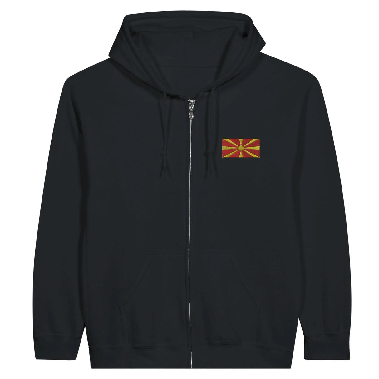 Sweat à capuche macédoine du nord coton broderie zip