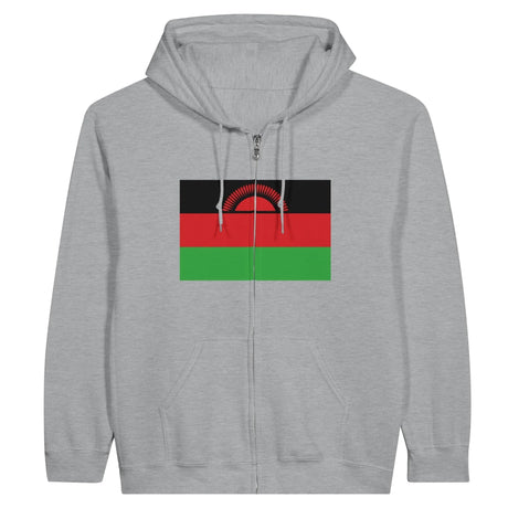 Sweat à capuche malawi coton mélangé broderie zippée