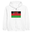 Sweat à capuche malawi coton mélangé broderie zippée