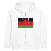 Sweat à capuche malawi coton mélangé broderie zippée