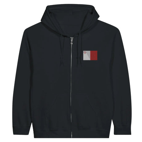 Sweat à capuche malte coton mélangé broderie couleur