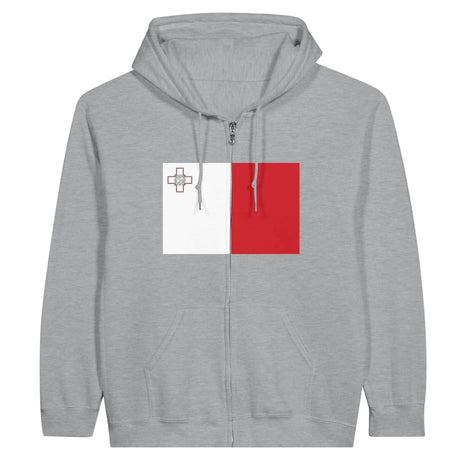 Sweat à capuche malte coton mélangé fermeture éclair broderie