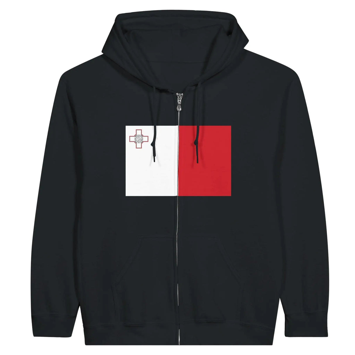 Sweat à capuche malte coton mélangé fermeture éclair broderie