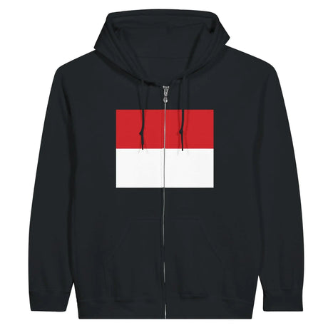 Sweat à capuche monaco coton mélangé broderie fermeture éclair
