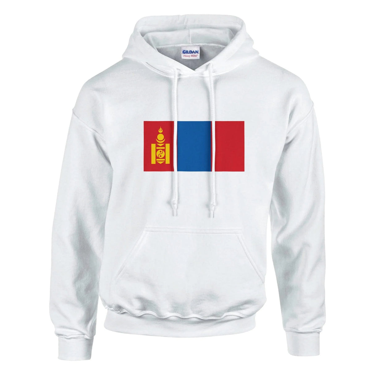 Sweat à capuche mongolie coton mélangé broderie couleur