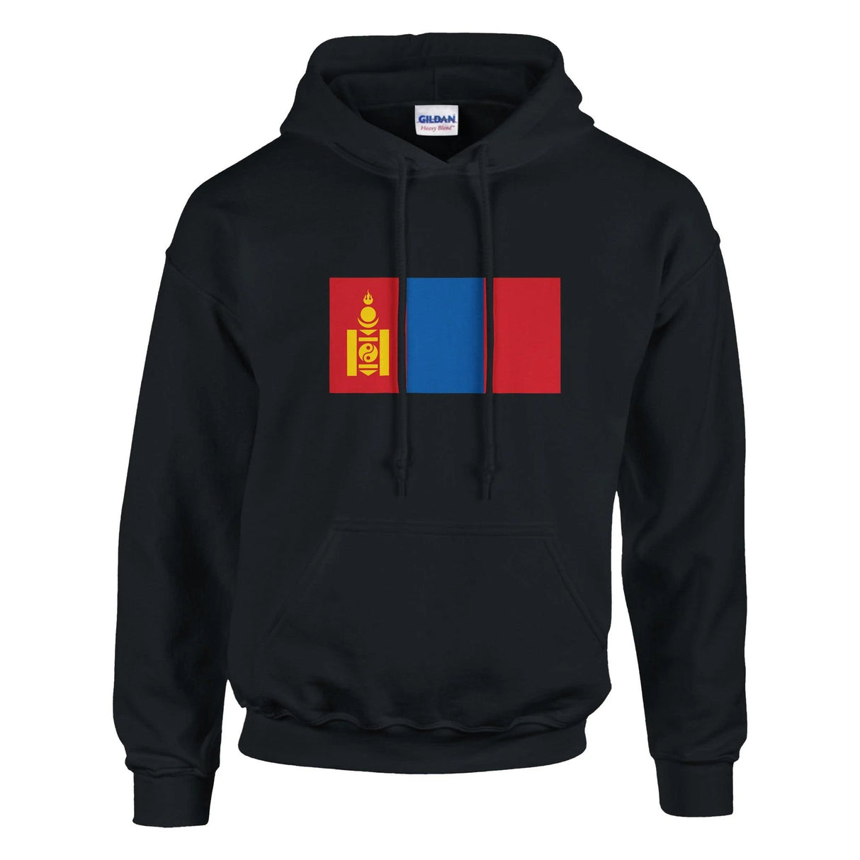 Sweat à capuche mongolie coton mélangé broderie couleur