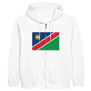 Sweat à capuche namibie coton mélangé fermeture éclair