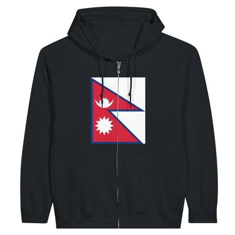 Sweat à capuche népal coton mélangé fermeture éclair