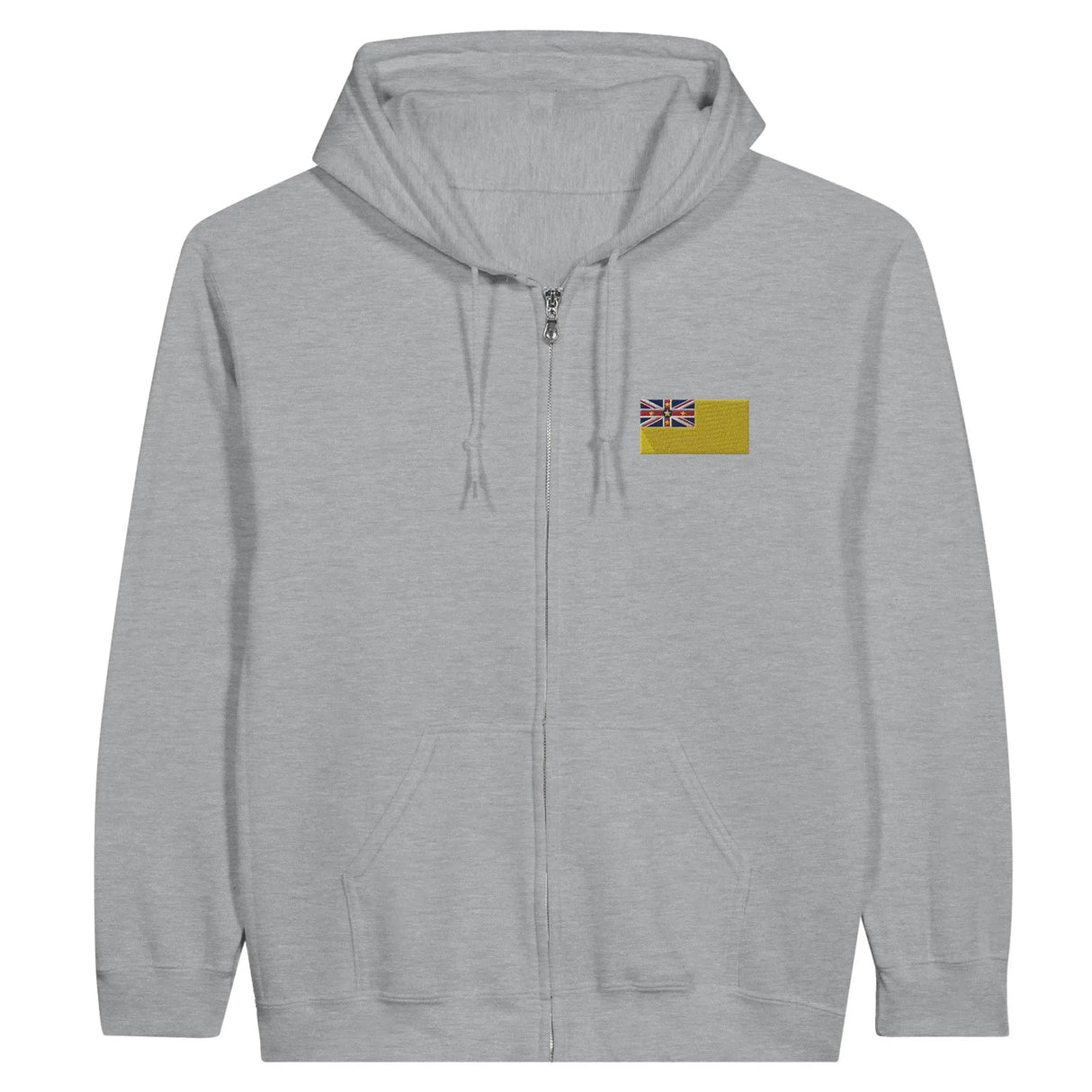 Sweat à capuche niue broderie couleur coton mélangé