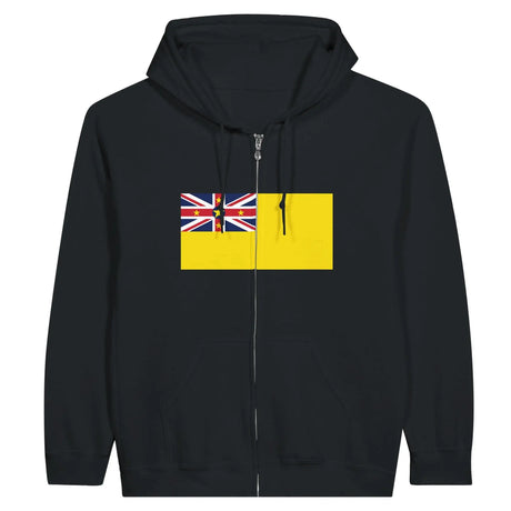 Sweat à capuche niue coton mélangé à fermeture éclair