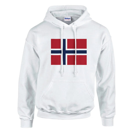 Sweat à capuche norvège coton mélangé broderie rouge