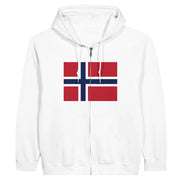 Sweat à capuche norvège coton mélangé broderie zip