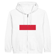 Sweat à capuche pologne fermeture éclair coton broderie