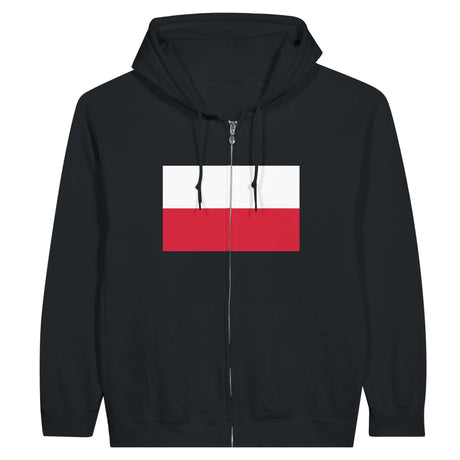 Sweat à capuche pologne fermeture éclair coton broderie