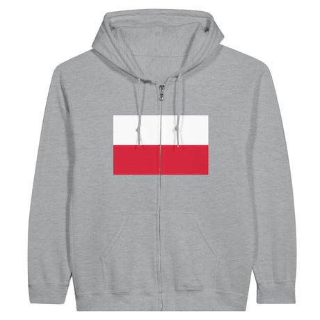 Sweat à capuche pologne fermeture éclair coton broderie