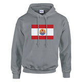 Sweat à capuche polynésie française coton mélangé brodé