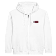 Sweat à capuche qatar brodé coton mélangé fermeture éclair