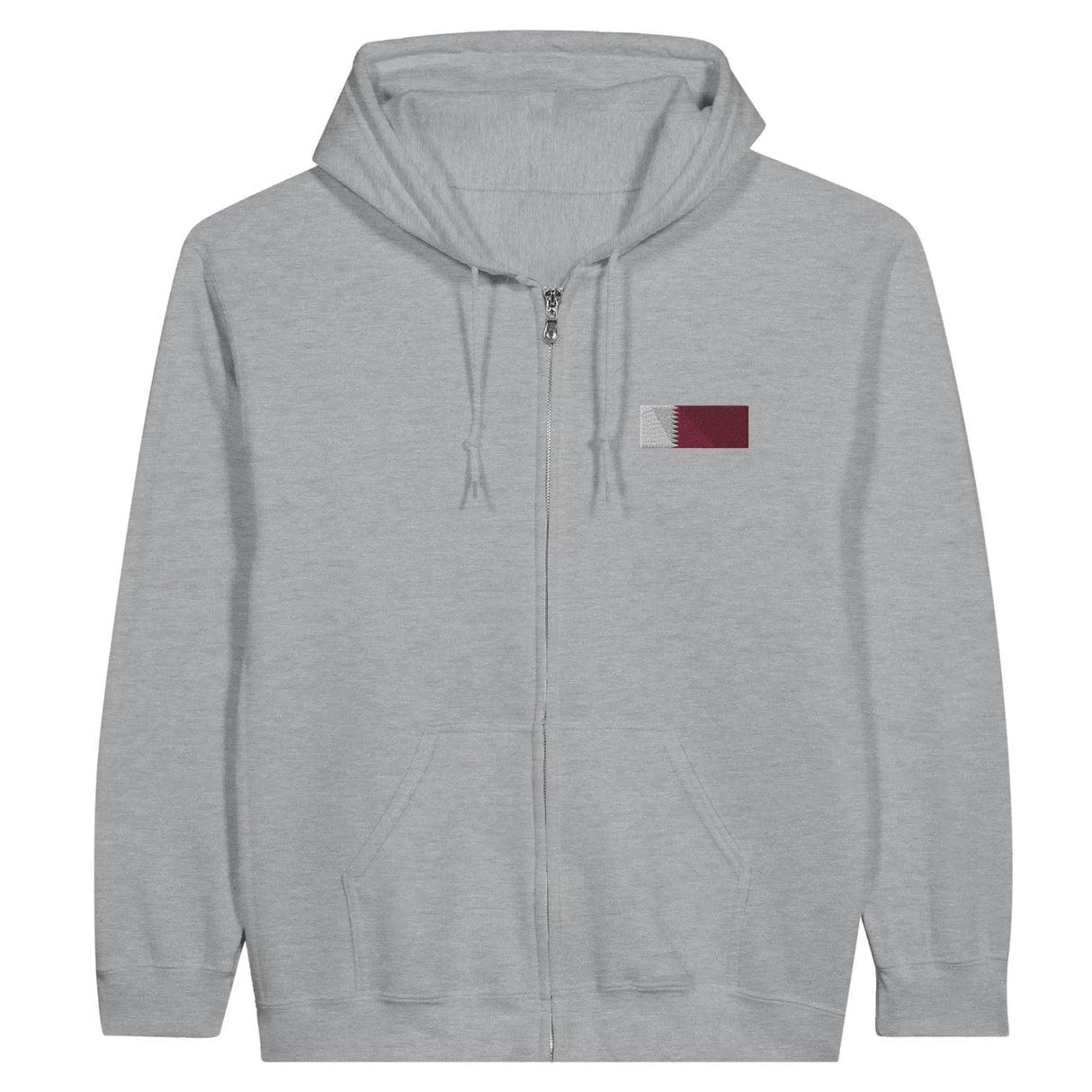 Sweat à capuche qatar brodé coton mélangé fermeture éclair