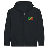 Sweat à capuche république du congo broderie coton mélangé