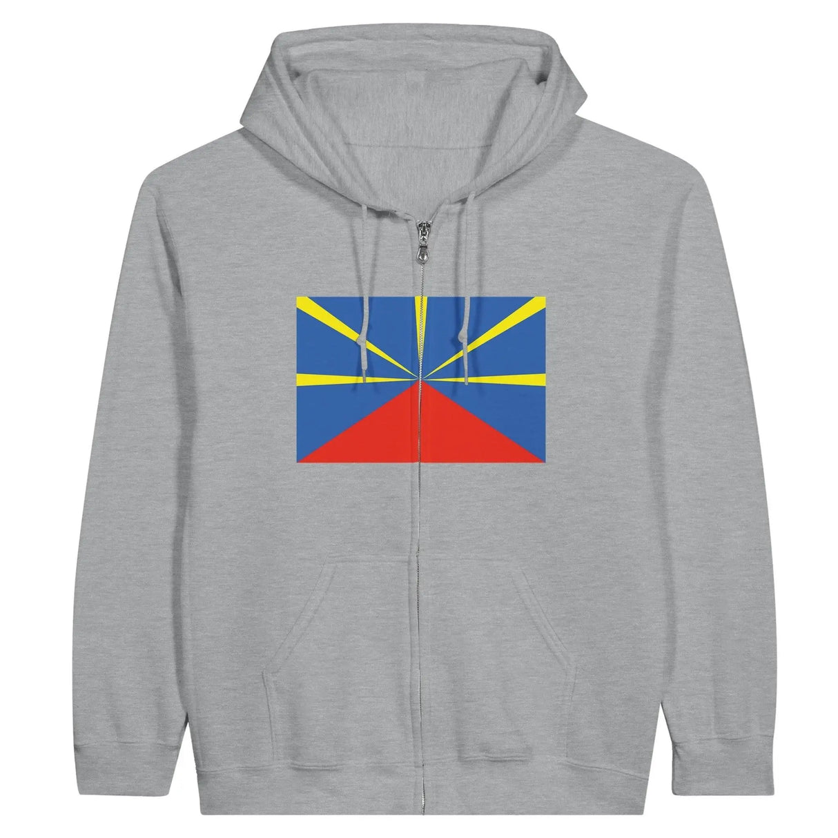 Sweat à capuche réunion coton mélangé broderie confort