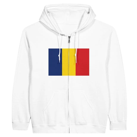 Sweat à capuche roumanie broderie coton mélangé zippé